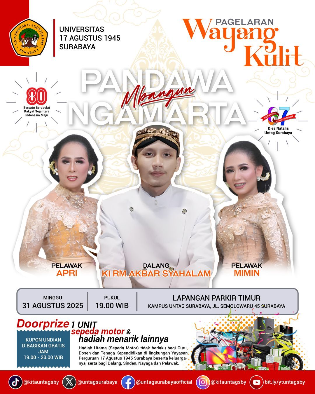 Dies Natalis ke-67, Untag Surabaya kembali menggelar Pagelaran Wayang Kulit 