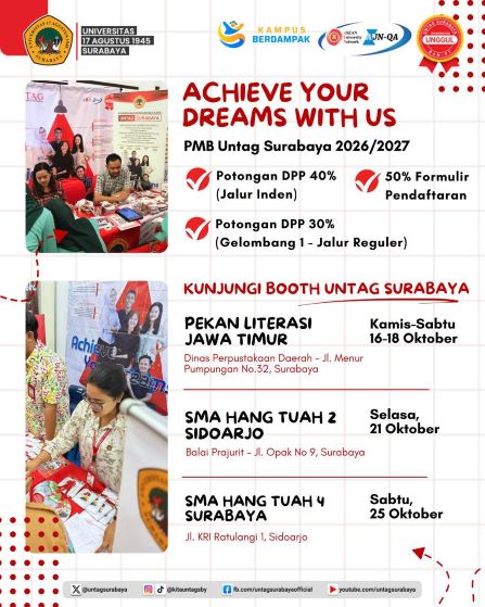 UNTAG Surabaya Hadir di Berbagai Event Edukasi, Tawarkan Potongan Biaya hingga 50%