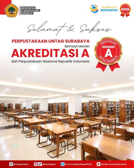 Perpustakaan Untag Surabaya Raih Akreditasi A dari Perpustakaan Nasional RI