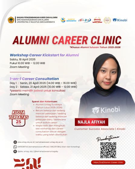 Untag Surabaya Gelar Alumni Career Clinic, Siapkan Lulusan Hadapi Dunia Kerja
