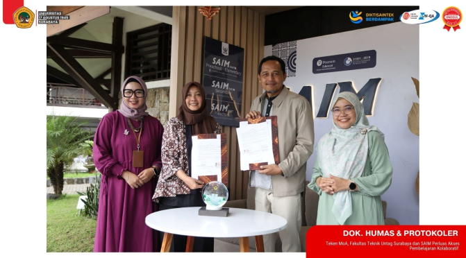 Teken MoA, Fakultas Teknik Untag Surabaya dan SAIM Perluas Akses Pembelajaran Kolaboratif