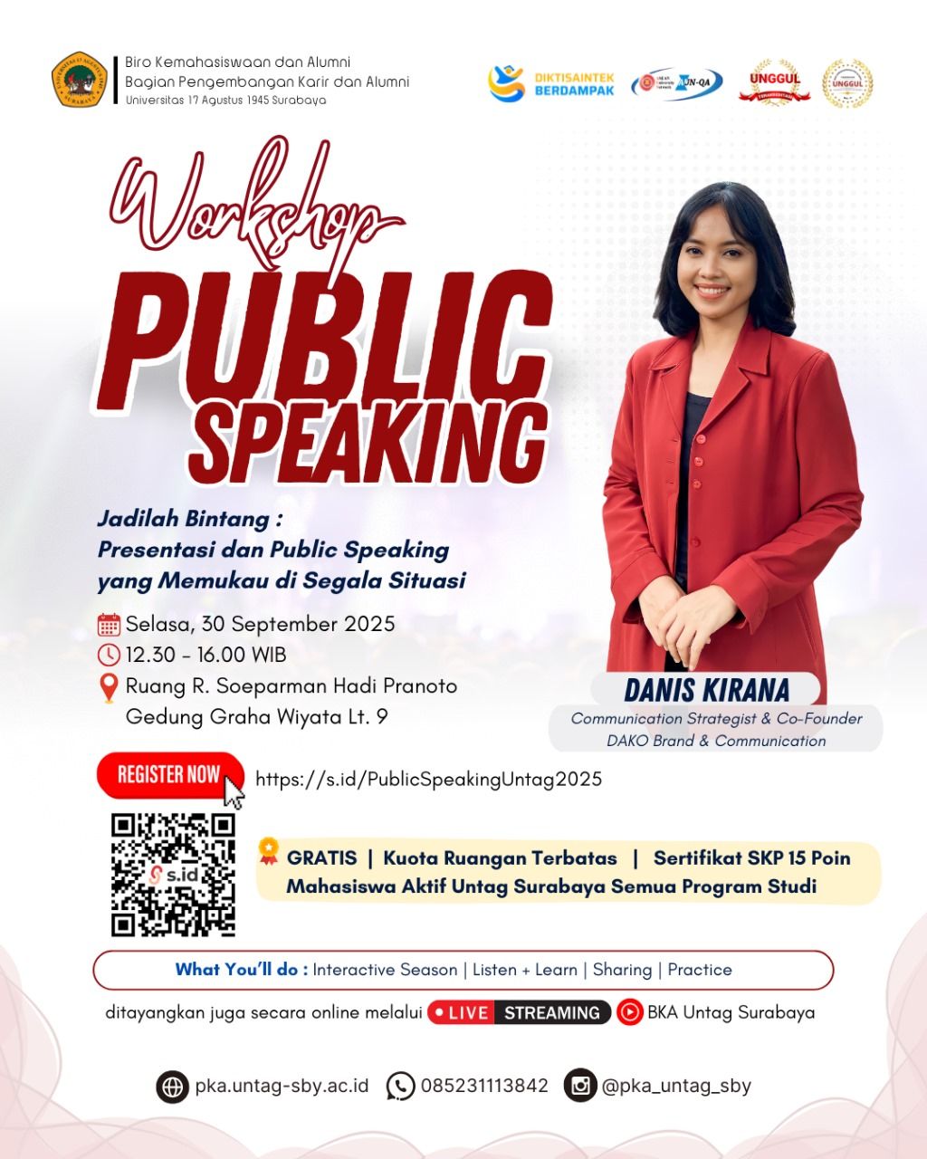 Workshop Public Speaking dengan tema 